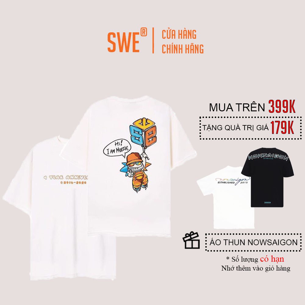 [Full Tag Hãng] Áo thun Swe Anniversary 4th tee local brand chính hãng ulzzang logo unisex tay lỡ streetwear form rộng