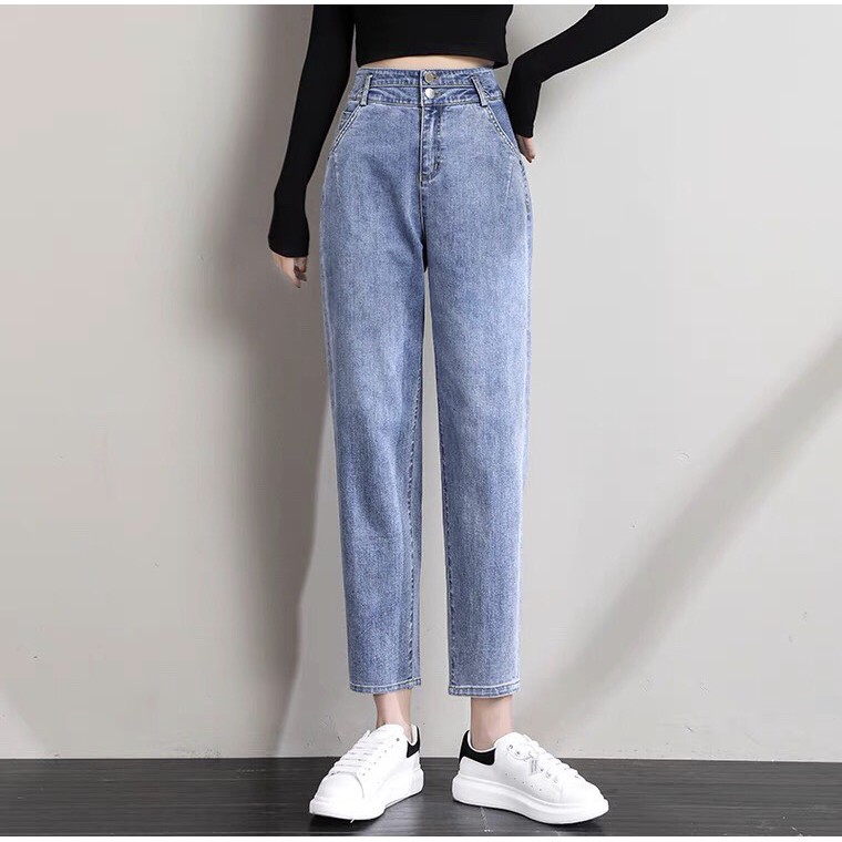 QUẦN BAGGY JEAN NỮ CẠP CAO