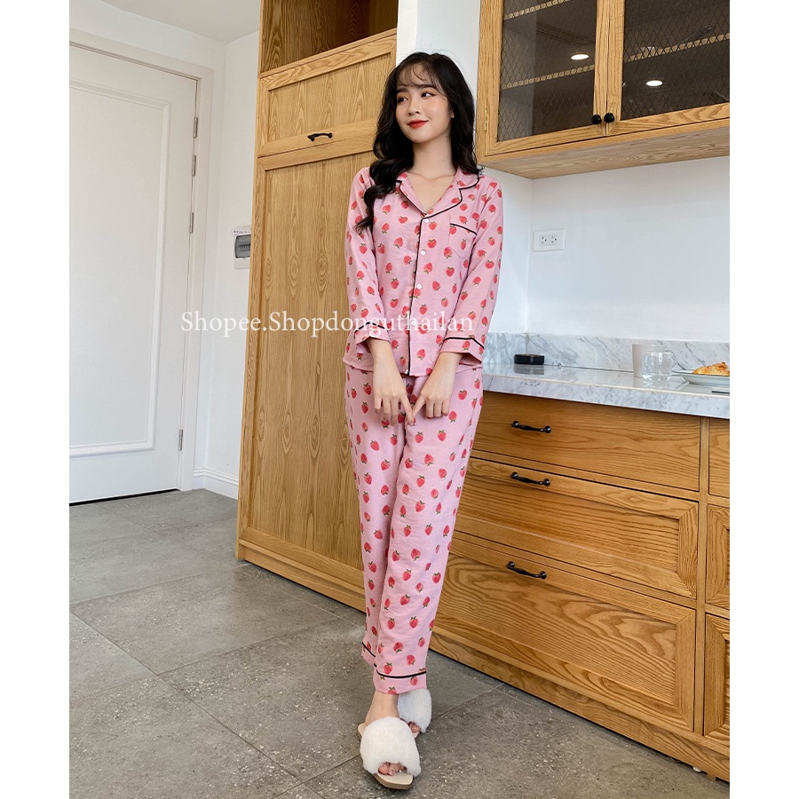 Bộ ngủ pijama nhung tăm kẻ caro bigsize chất dày dặn