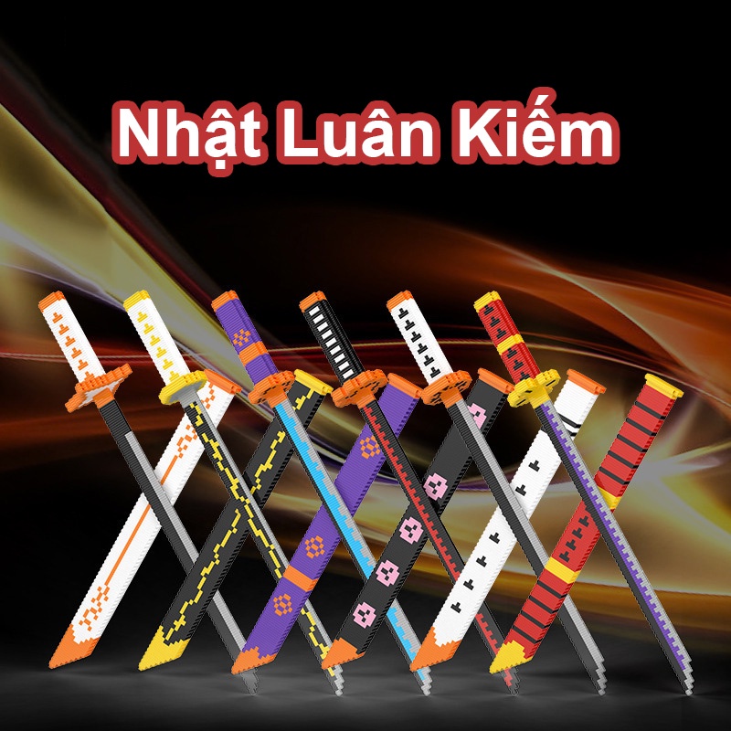 Đồ Chơi Lắp Ráp LEGO Mini Mô Hình Kiếm Nhật Luân Trong kimetsu no yaiba onepicece No.6636-6641 Với 3000+ Mảnh Ghép