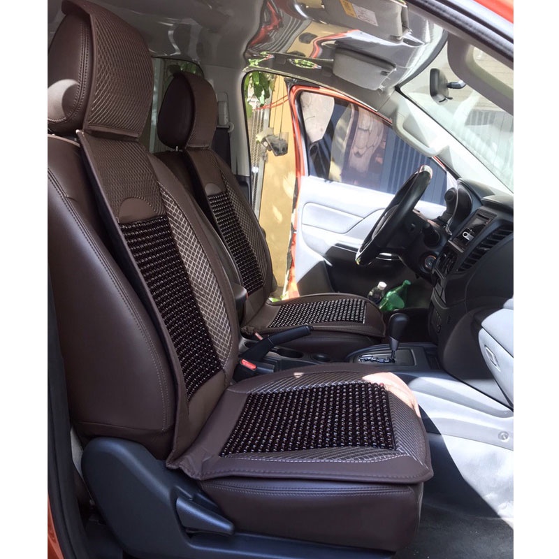 Bọc Ghế Ô Tô - Lót Ghế Ô Tô Hạt Gỗ Cao Cấp Chống Nóng, Massage Lưng,Bao Bọc Da PU Cao Cấp CARZONE