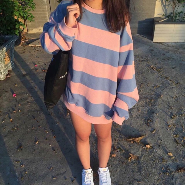 ÁO SWEATER SỌC XANH HỒNG - UNISEX - NEW ITEMS