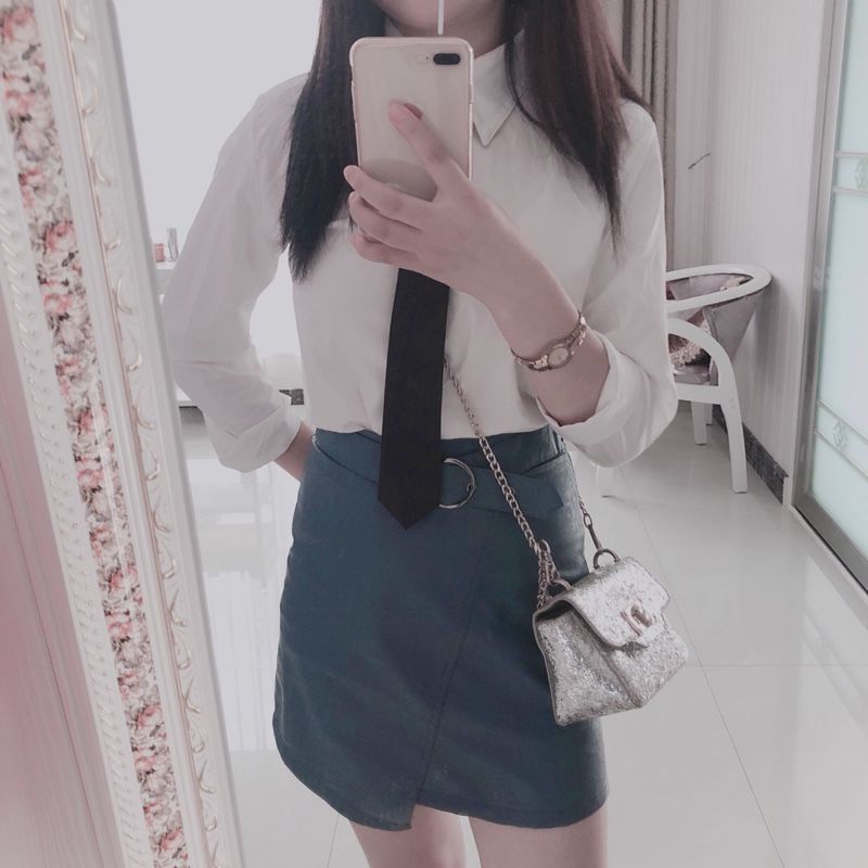 Cà Vạt Ngắn 5cm Màu Đen Có Khóa Kéo Dành Cho Nam Nữ