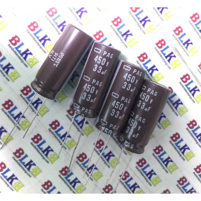 3 con Tụ hóa Nhật Bản 450V 33uF 12x30 chính hãng