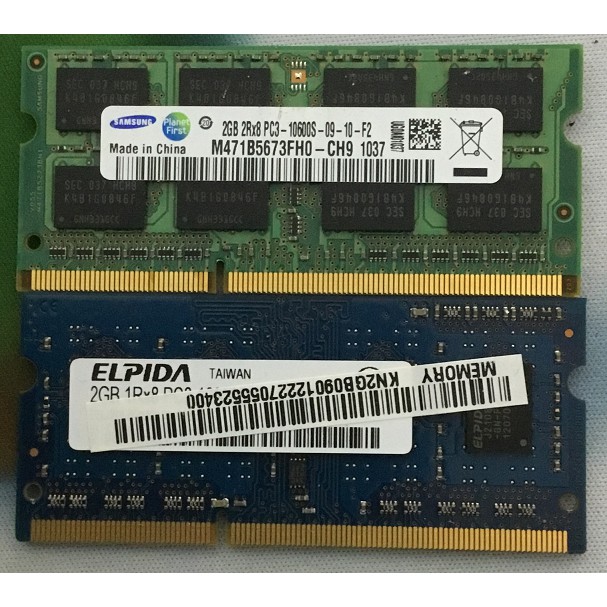 Combo 2 cây Ram laptop DDR3 - 2GB