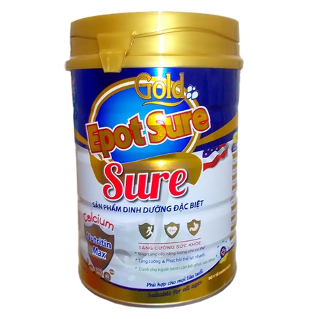 Sữa bột Epotsure Sure 900g dinh dưỡng phục hồi sức khỏe và tăng cường thể lực cho người già, người bệnh, sau phẫu thuật