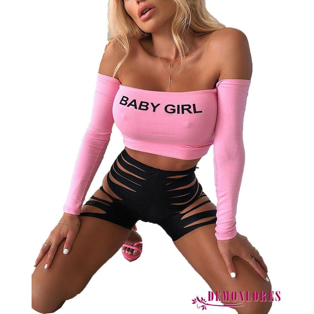 Áo croptop tay dài trễ vai dành cho nữ