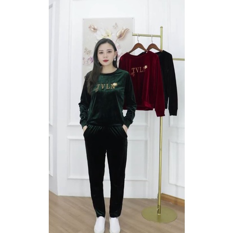 Bộ nhung thêu nữ cực đẹp mặc mùa đông ấm áp tiện lợi CÓ BIG SIZE 🎀 Tặng mẹ tặng bà 🎀 Bộ chất nhung trung niên