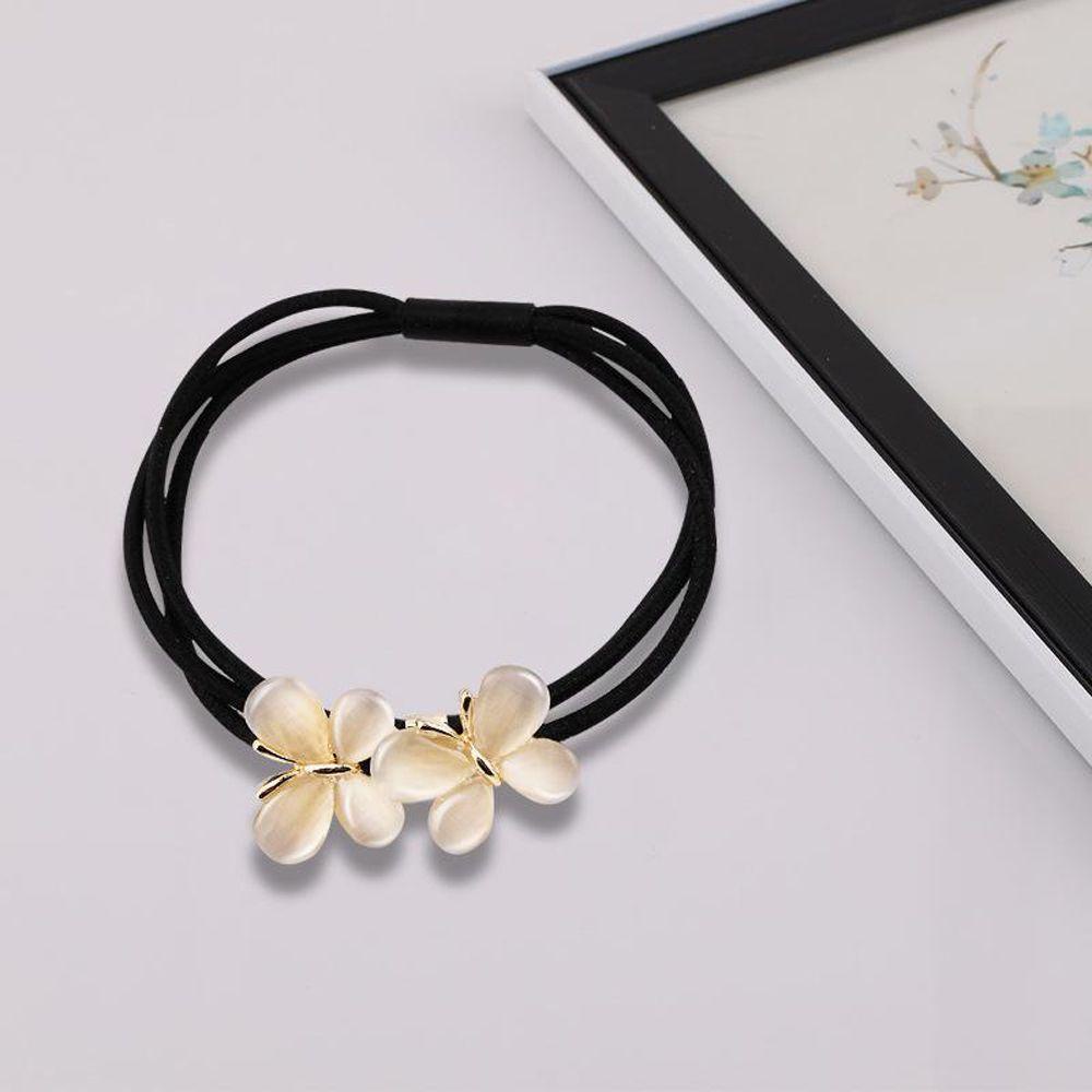 Dây Buộc Tóc Màu Ngà Hình Bông Tuyết Bằng Kim Loại Đơn Giản Thời Trang Cho Nữ