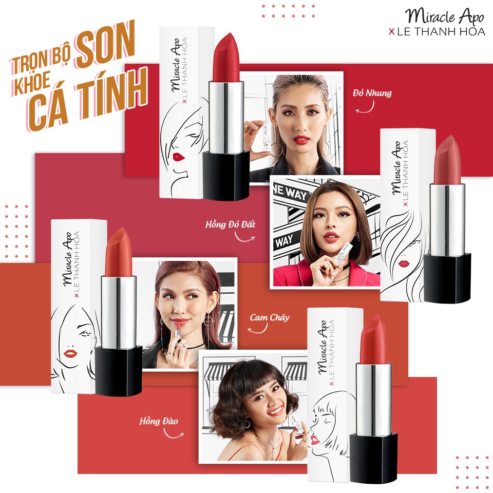 Son lì Miracle Apo Lipstick Matte x Lê Thanh Hòa 4g | BigBuy360 - bigbuy360.vn