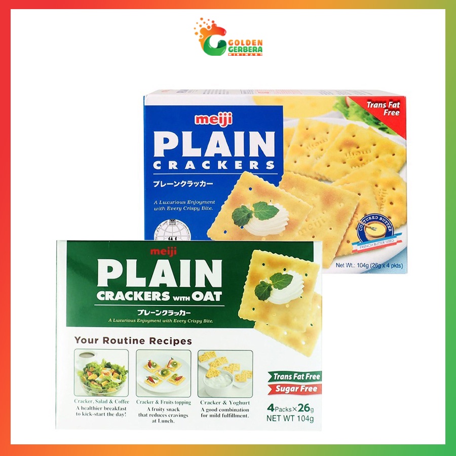 Bánh Quy Ăn Kiêng Meiji Plain Crackers Nhật Bản 52 - 104g Giá Tốt