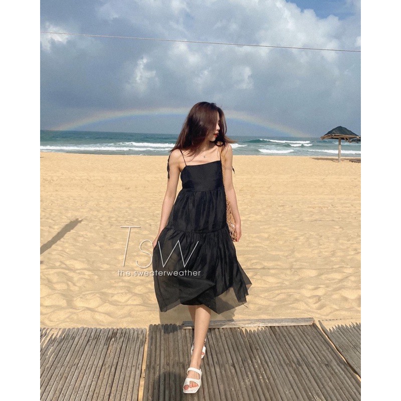 Váy 2 dây babydoll tơ 2 lớp