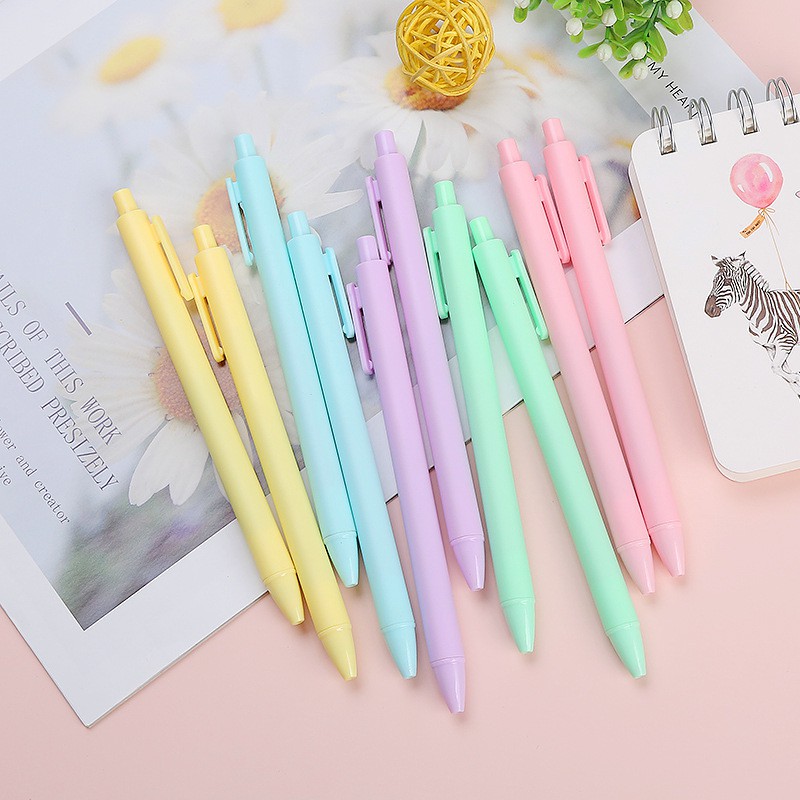 Bút bi gel mực đen ngòi 0.5mm màu pastel