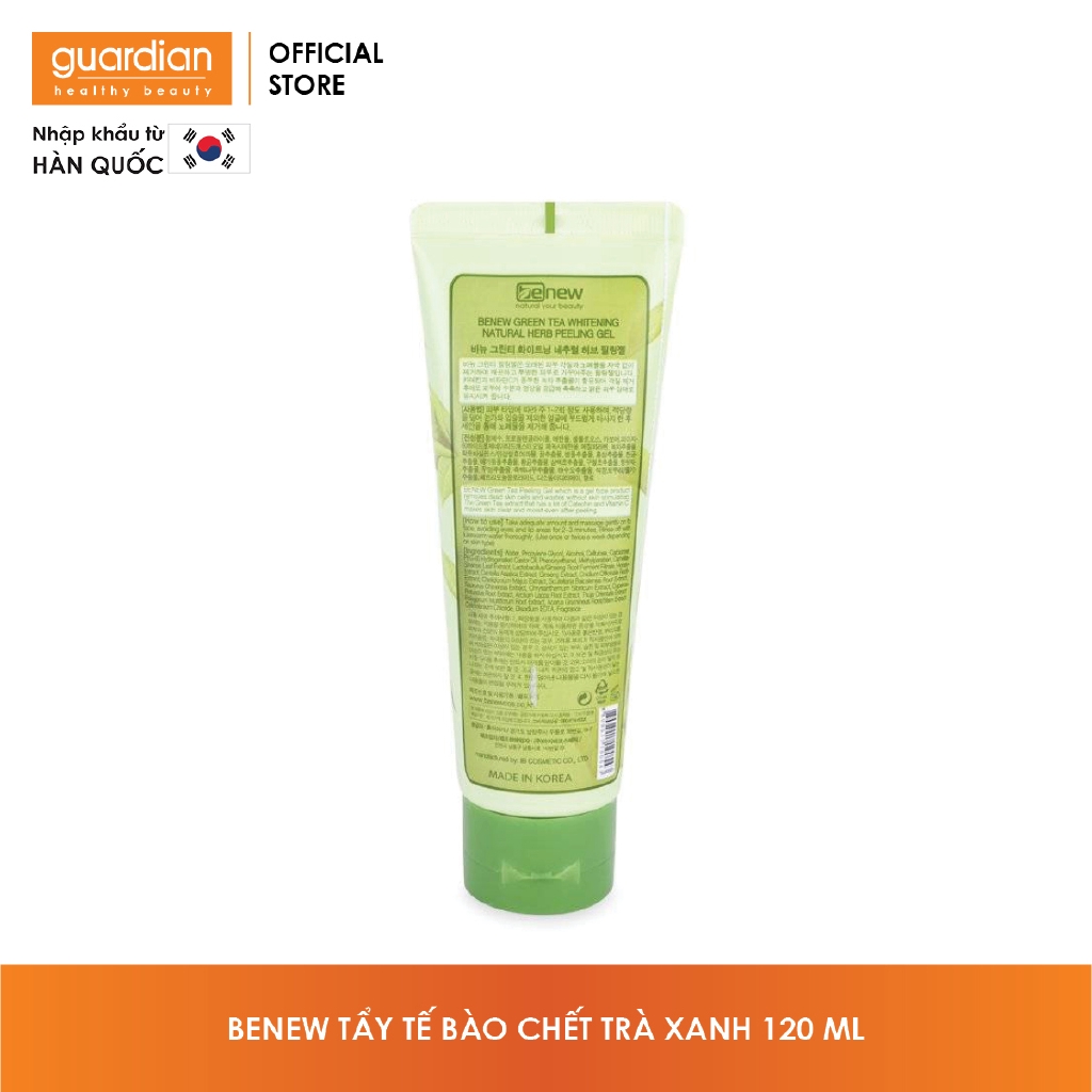 Gel tẩy da chết trà xanh Benew Green Tea Whitening Natural Herb Peeling Gel 120ml