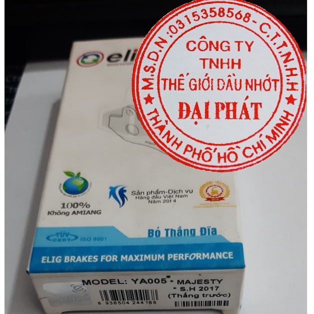 Bố thắng dĩa, má phanh Đĩa Elig YA005 Dùng cho Majesty, SH 17-18