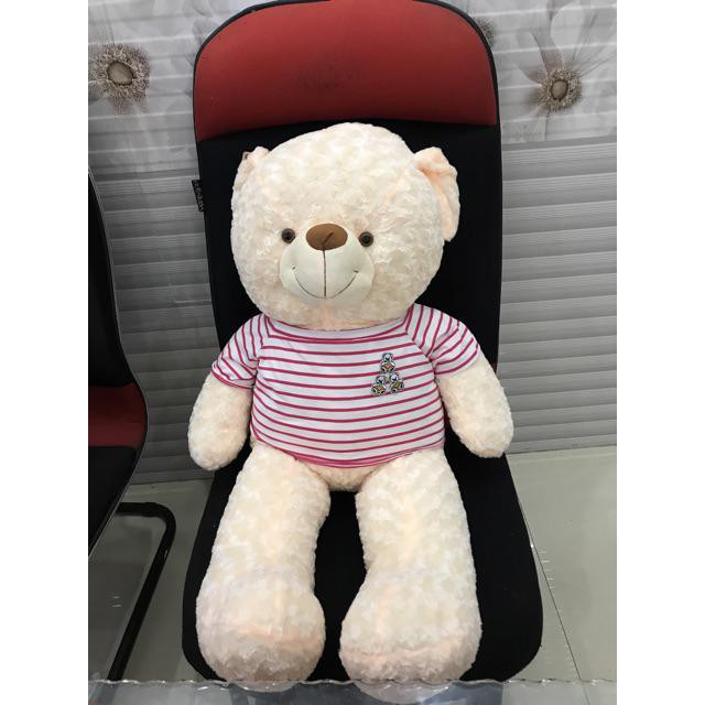 GẤU BÔNG TEDDY khổ vải 1m2 màu kem ĐẢM BẢO 100% GÒN