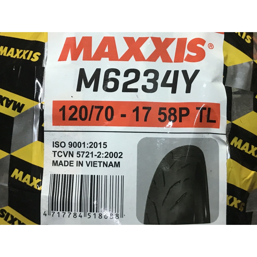 Vỏ Maxxis 90/80/17 6233 và 120/70/17 6234 Bánh Trước/Sau Winner, Exciter 150/155 - Không Ruột