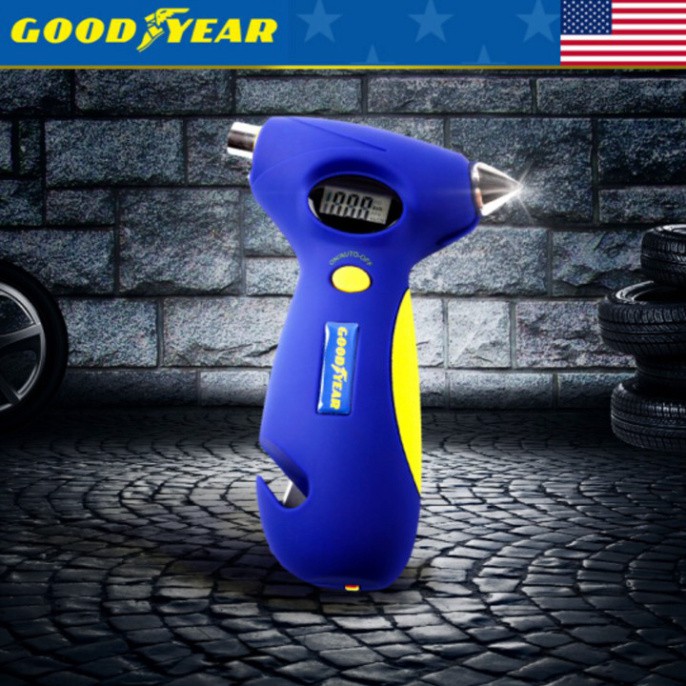 Sản Phẩm Đồng hồ đo áp suất lốp điện tử, kiêm búa phá kính xe hơi 5 trong 1 Goodyear GY-2575 - Bảo hành 12 tháng ..