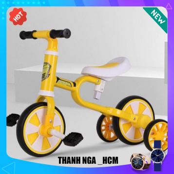 Xe đạp 3 bánh sport 3 in 1 cho bé 2 đến 5 tuổi - Xe chòi chân thăng bằng có bàn đạp, khung thép yên da cao cấp