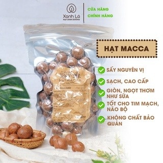 Hạt Macca SẠCH Đăk Lăk sấy nứt vỏ LOẠI 1 VỤ MỚI hàng công ty đạt VSATTP Xanh Lá