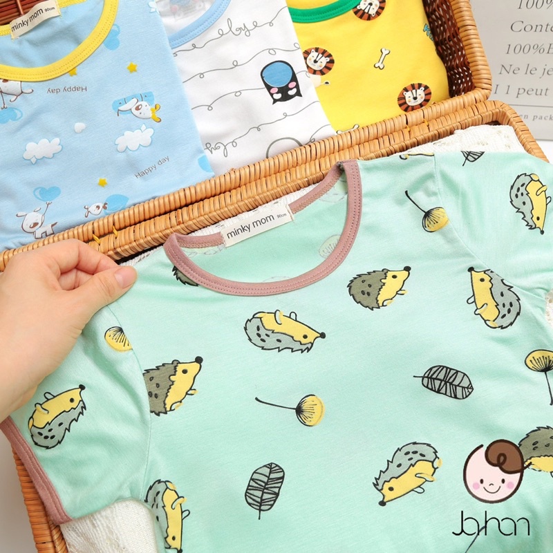 Bộ cộc tay hoạ tiết thú cưng dễ thương Peekaboo