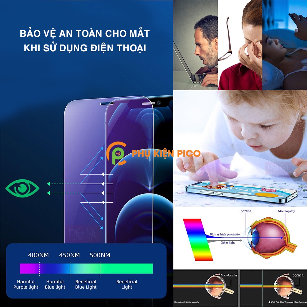 Kính cường lực Iphone 7 Plus chống ánh sáng xanh bảo vệ mắt full màn hình cho Iphone 7 Plus