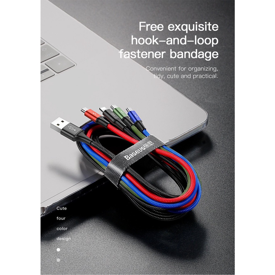 Cáp sạc đa năng 4 đầu Baseus Rapid Series 4 trong 1  - Bảo hàng 12 tháng