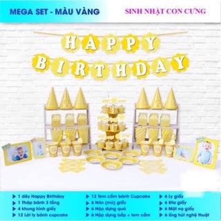 Sét mega để bàn sinh nhật