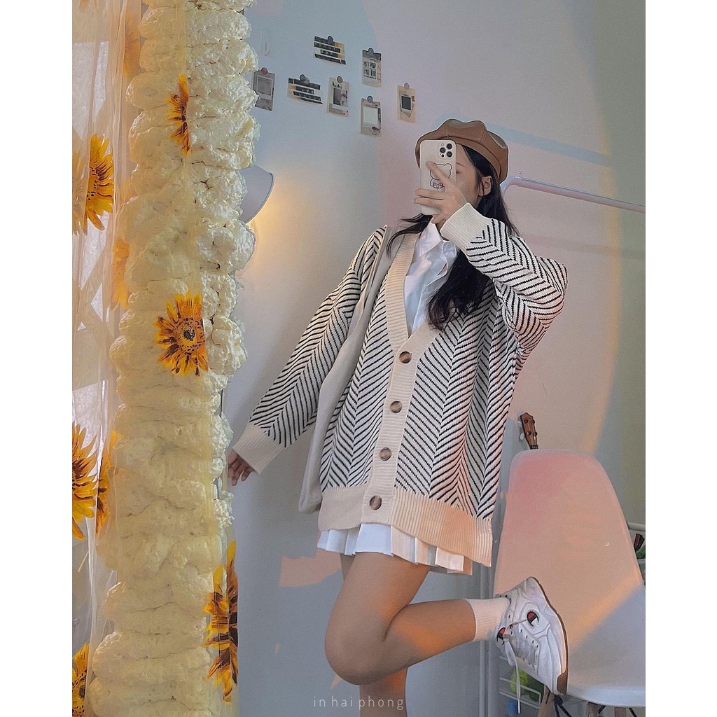 Cardigan Nữ Dày Dặn, Áo Khoác Len 2 Màu Siêu Hàn Quốc | BigBuy360 - bigbuy360.vn