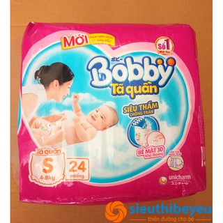 Bỉm quần Bobby S24/M22/L20/XL18