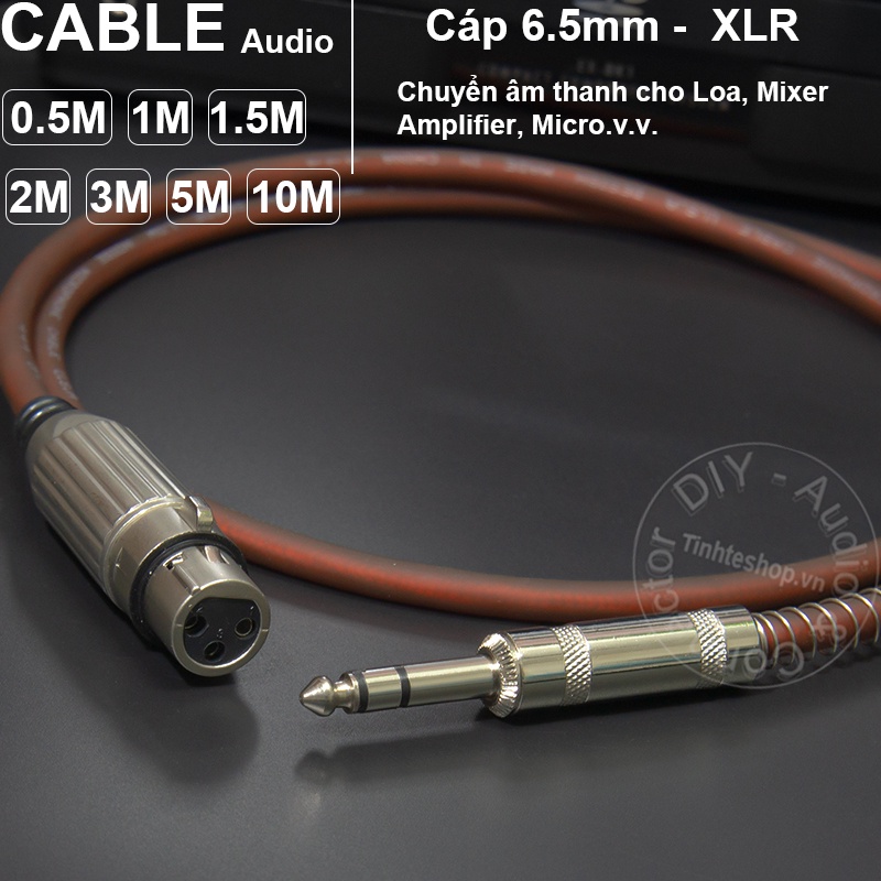 Cáp 6.5 ly ra XLR cái DIY 0.5M đến 5M - 6.35mm stereo to XLR female cable