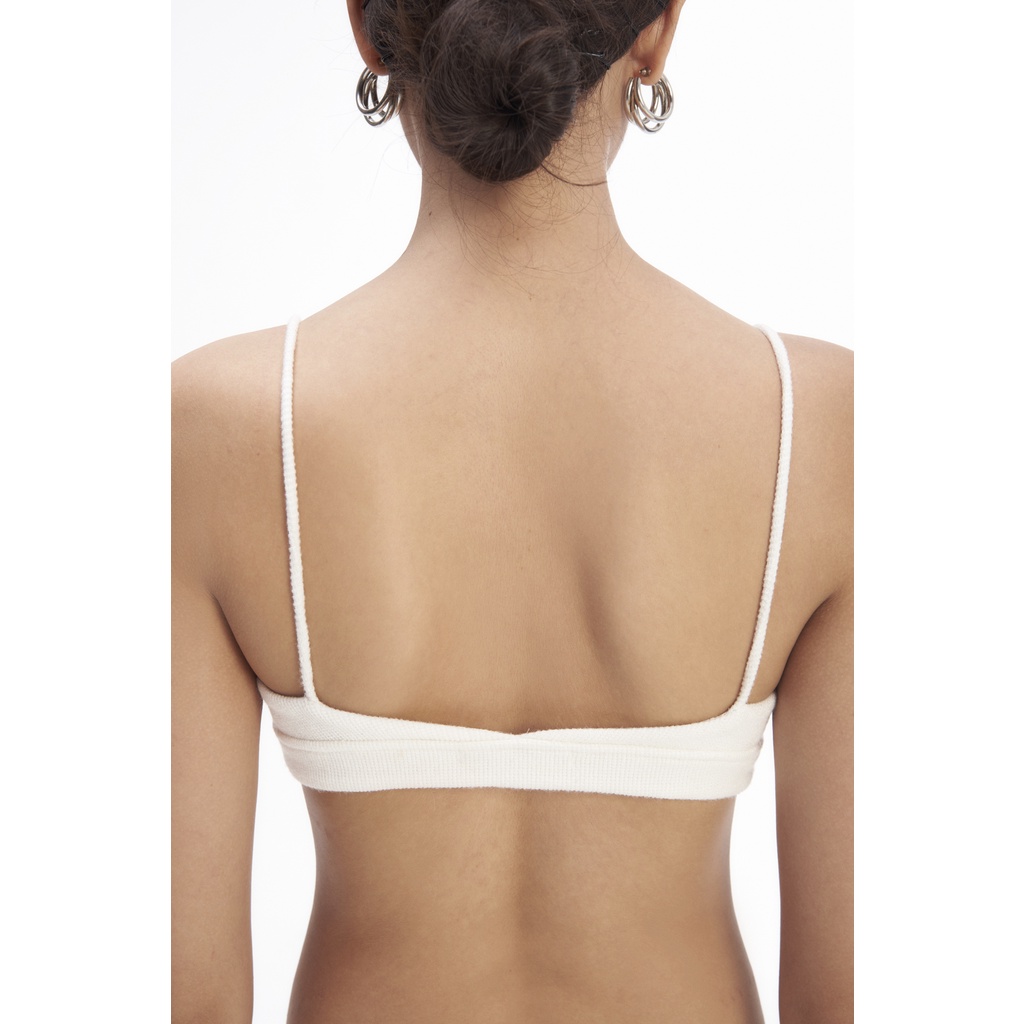 Quần lót nữ vải dệt kim màu trắng, là min - WHITE KNIT PANTIES