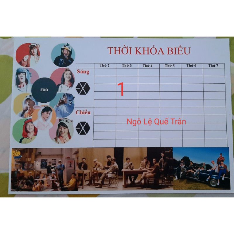 [MUA 1 TẶNG 1] Thời khóa biểu EXO
