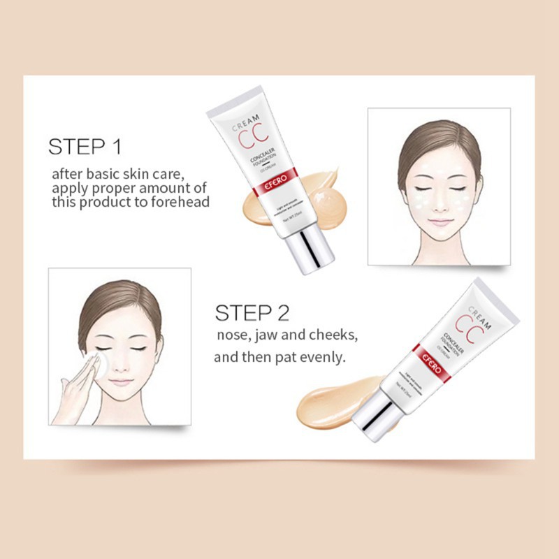 [Hàng mới về] Kem lót nền CC EFERO dưỡng ẩm che khuyết điểm kiềm dầu cho da mặt | BigBuy360 - bigbuy360.vn