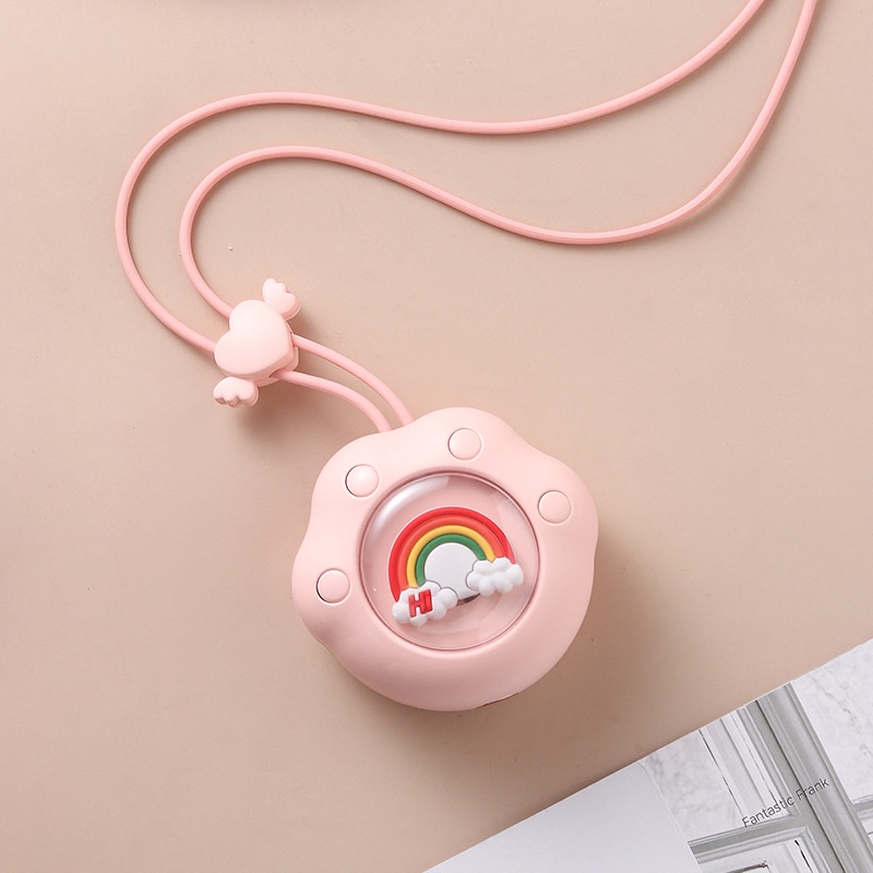 Quạt Usb Mini Cầm Tay Hình Dấu Chân Mèo Dễ Thương Có Thể Sạc Lại