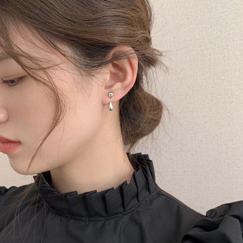 Bông Tai Mạ Bạc 925 Kiểu Dáng Đơn Giản Tinh Tế Cho Nữ