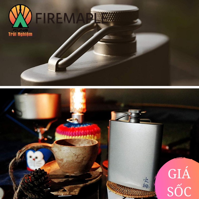 [CHÍNH HÃNG] Bình Đựng Rượu Bacchus 200ml Dã Ngoại Chuyên dụng Fire Maple Siêu Nhẹ Titanium Hip Flask FMP-BINH-1