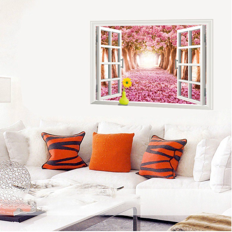 Decal dán tường Combo Cửa sổ và chân tường 1 - PVC vinyl