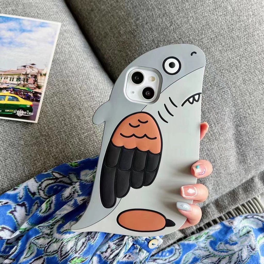 Ốp Điện Thoại Silicon Hình Cá Mập Cho iPhone X XS XR 11 11ProMax 12ProMax 12Pro 12 13 13ProMax 7 / 8 Plus