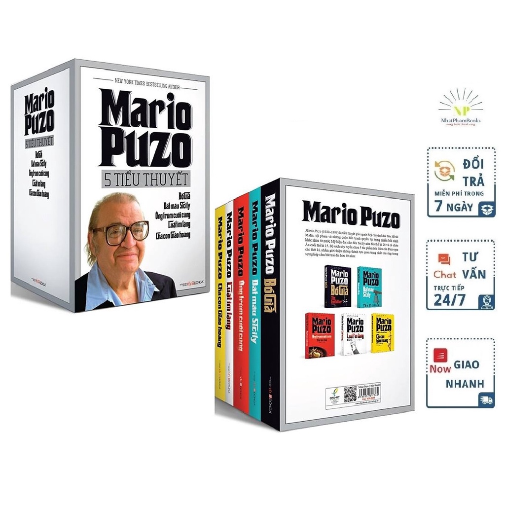 Sách - Tuyển Tập Mario Puzo (Trọn Bộ 5 Quyển) Tặng Sổ Tay