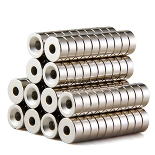 Nam châm viên 12.5*6mm lỗ vat 5mm, nam châm vĩnh cửu trắng đất hiếm lực hút mạnh