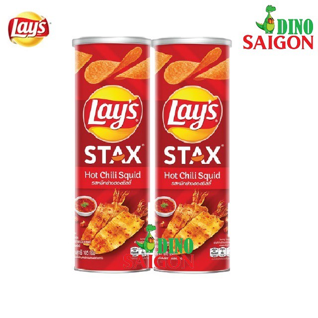 Bộ 2 Hộp Bánh Snack Khoai Tây Lay's Stax Thái Lan 105g Vị Mực Sốt Cay