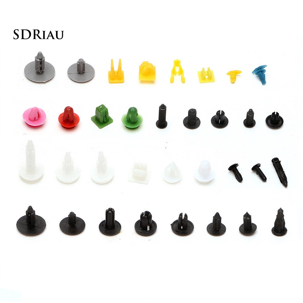 【Ready Stock】200Pcs Universal Mixed Color Auto Fastener Car Bumper Door Panel Clips Rivets