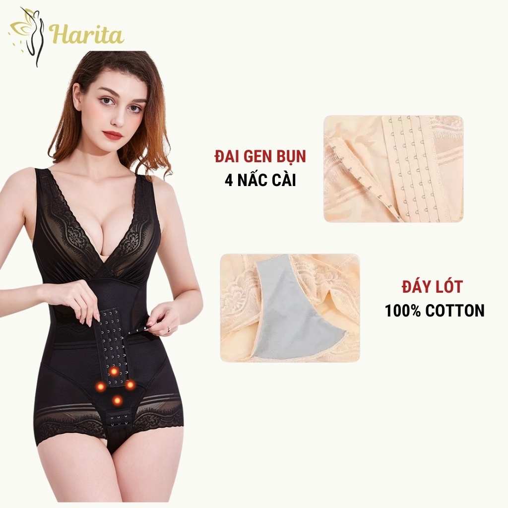 Áo gen định hình toàn thân nịt bụng eo giảm mỡ Harita cao cấp xuất Nhật