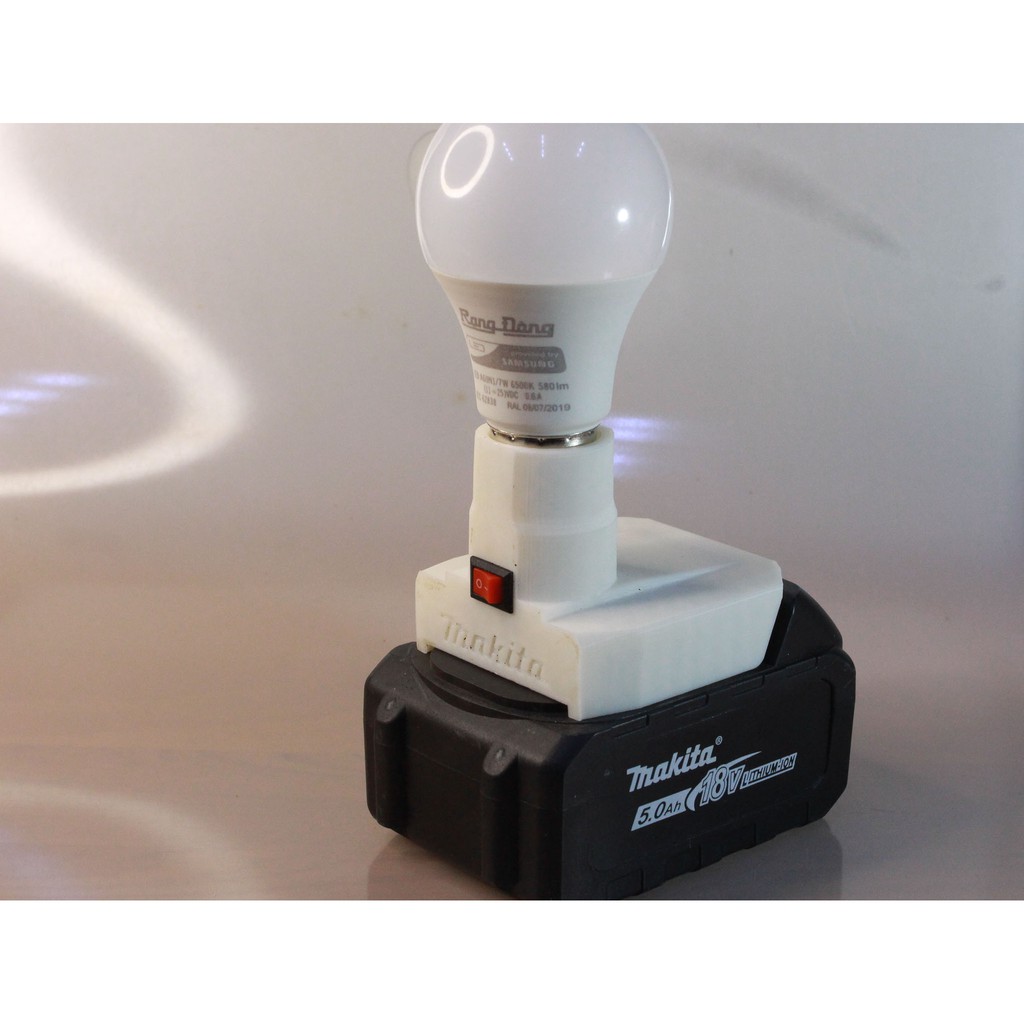 Đế Đèn Led Pin Makita 18V - 21V Chân 40MM - Ngàm Đế Đèn Led Thắp Sáng Chân Pin Makita 18v 40mm