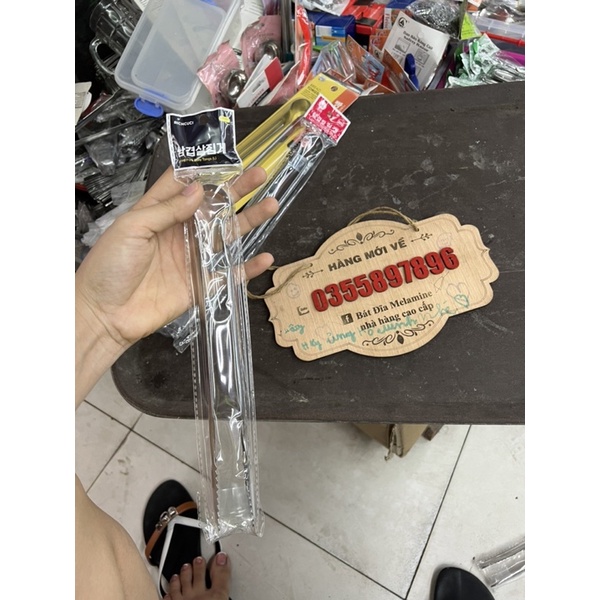 KẸP GẮP THỊT NƯỚNG INOX 304 GoMi HÀN QUỐC CÁC CỠ, SIÊU ĐẸP