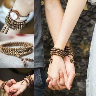Vòng Tay Chuỗi Hạt Trầm Hương 108 Hạt Size 8 MM, Thiên nhiên 100%.