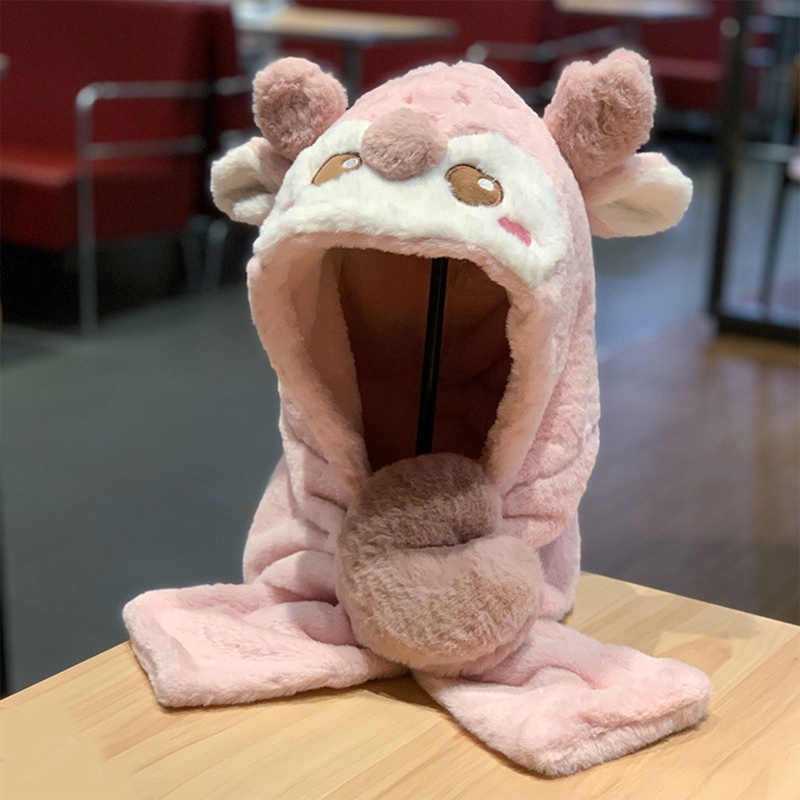 Mũ Trùm Đầu Kèm Khăn Choàng Chống Gió Thời Trang Cho Ba Mẹ Và Bé