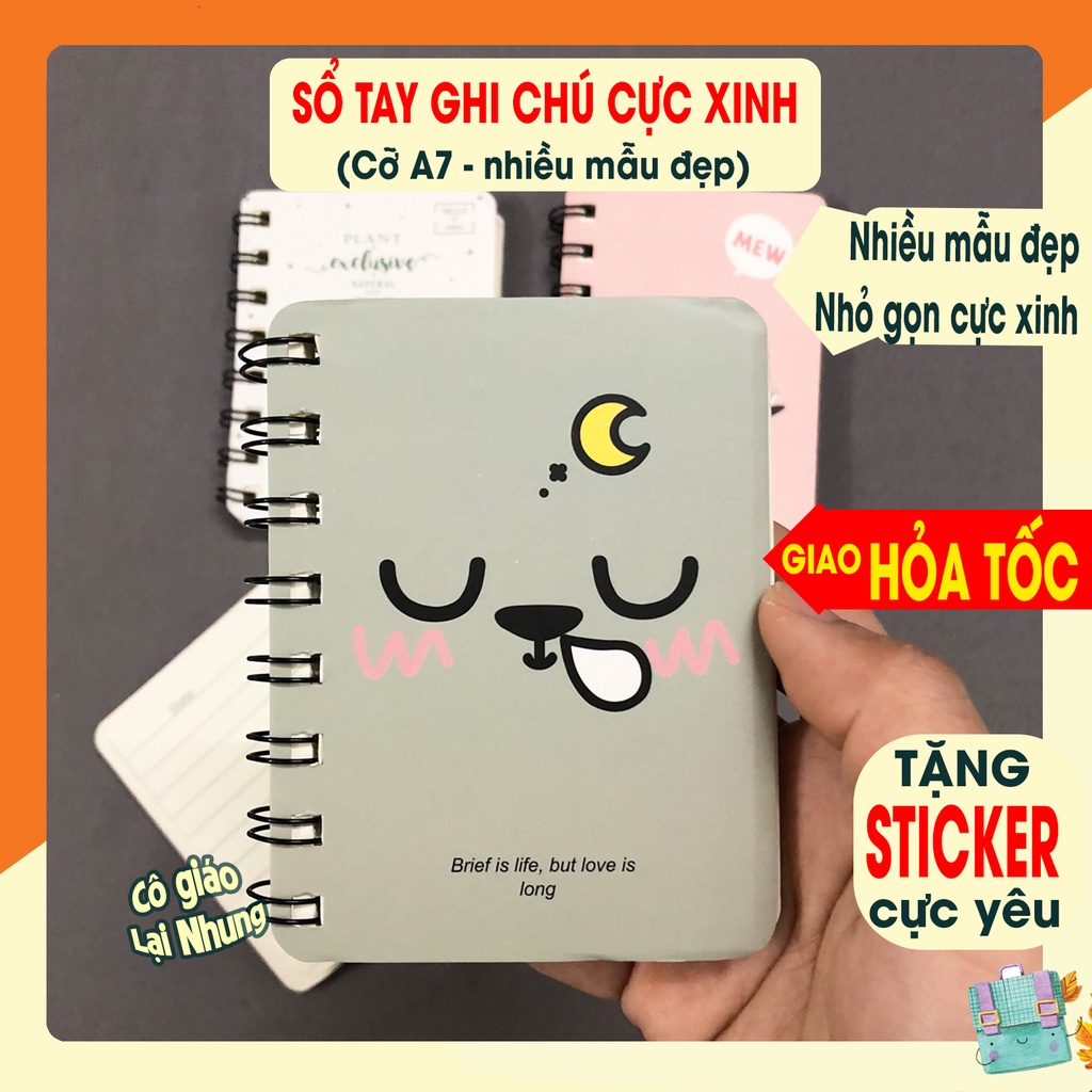 [Mã LIFE20KALL giảm 10% đơn 50K] [Tặng sticker] Sổ tay mini A7 nhỏ xinh, ghi chú tiện lợi - Nhiều mẫu đẹp, dễ thương