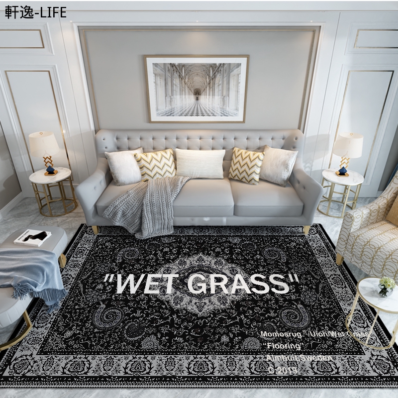 IKEA OFF WHITE Thảm Trải Sàn Nhà Họa Tiết Hoa Độc Đáo